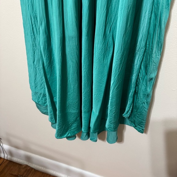 Flow Teal Made in Italy Viscose and Silk Maxi Slip Dress - Picture 2 of 5